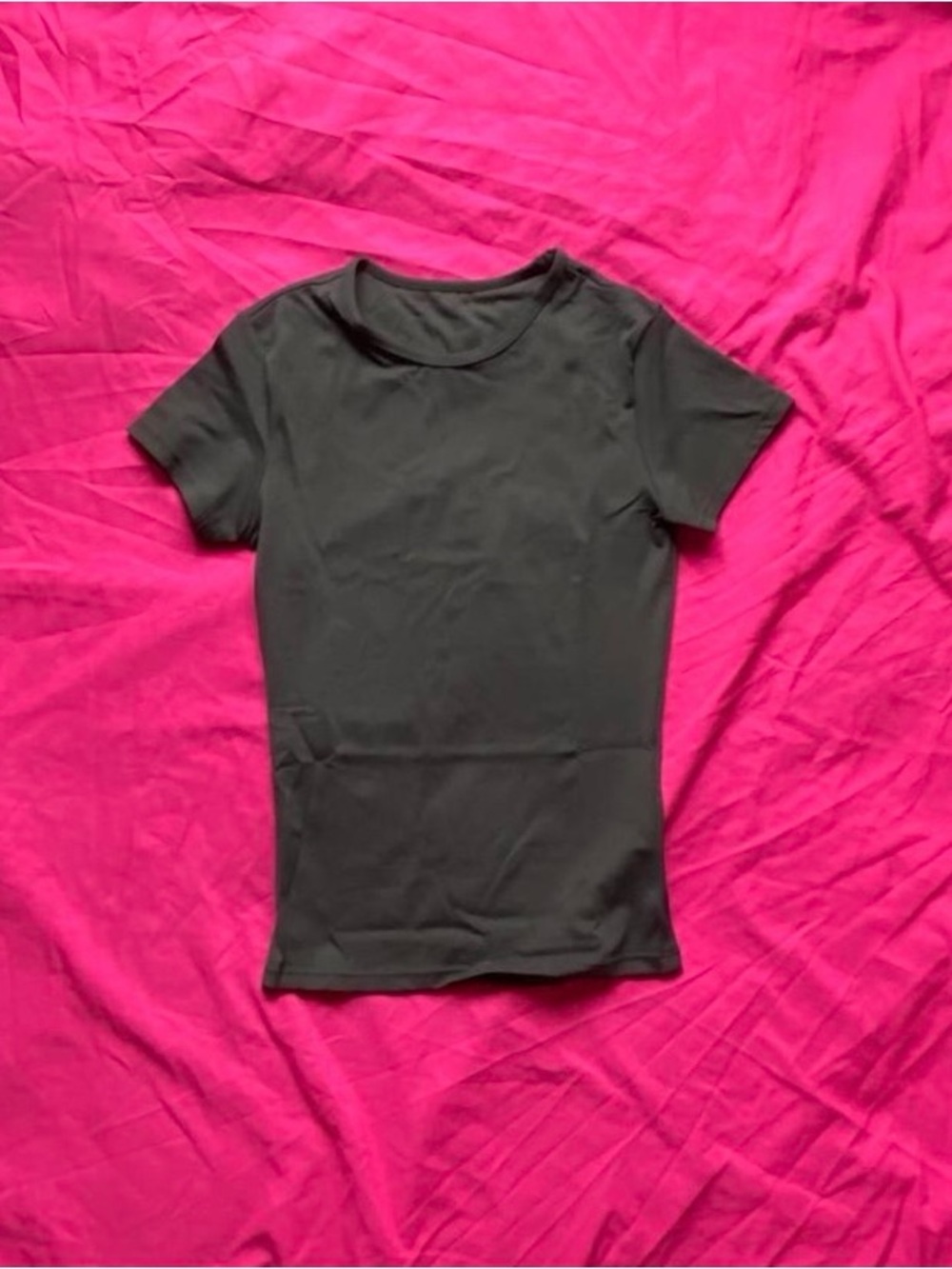 Women black short sleeve top spandex and polyester brand new without tags